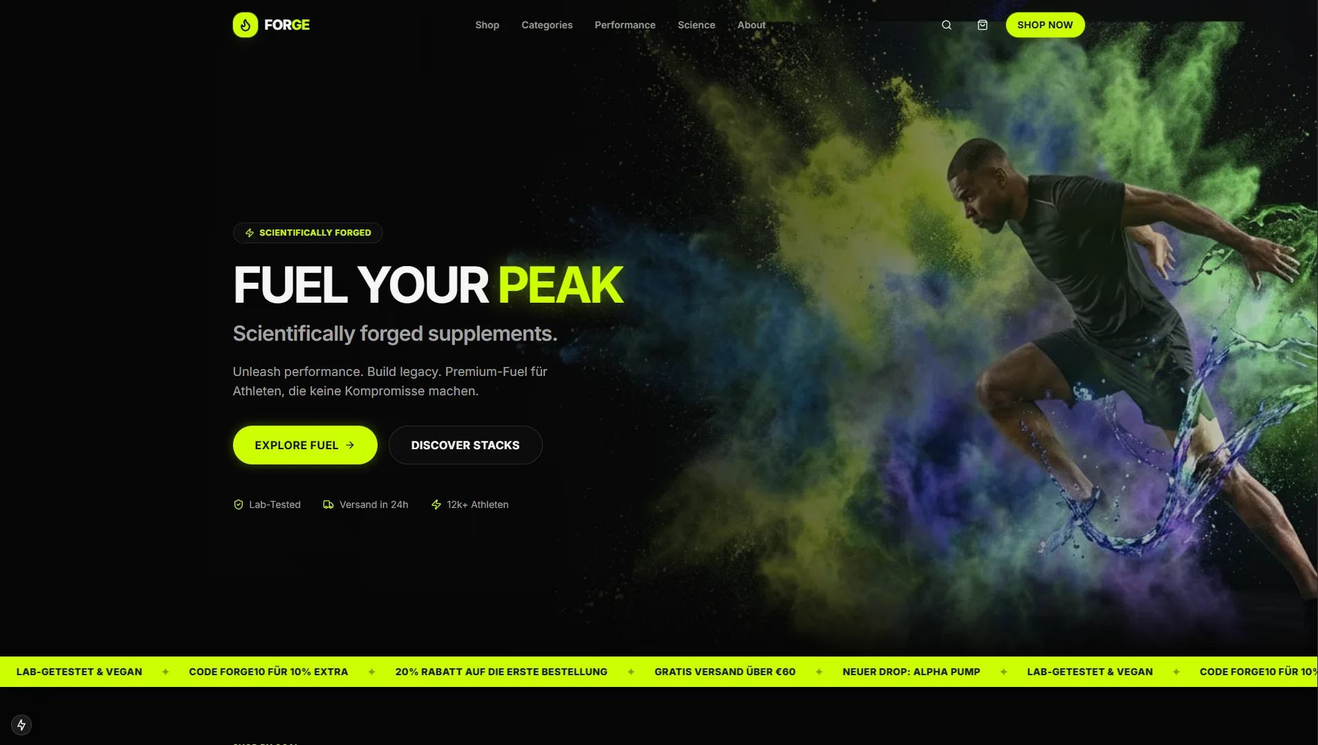Lumova Referenz: Forge — Online-Shop für Fitnessprodukte